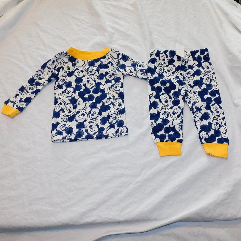 Baby & Toddler Mickey Mouse 2pce Pajamas 12M thru 3T Pjs Unisex Disney NEW